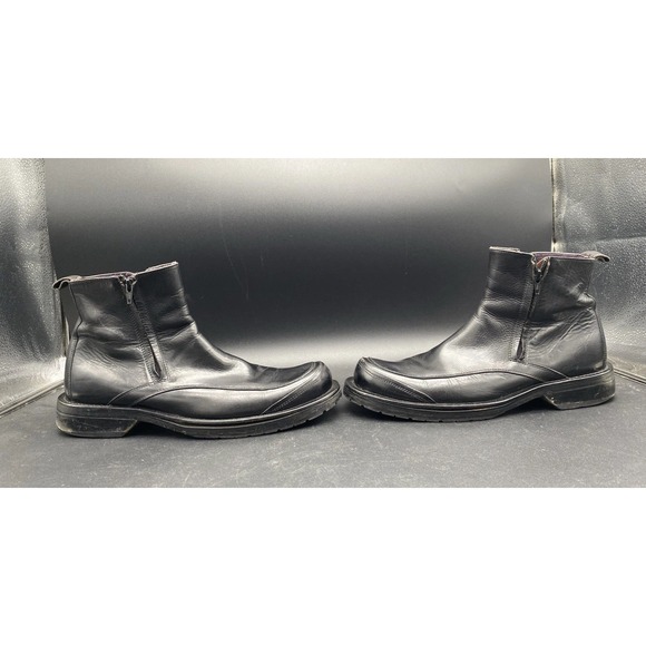 Rodolfo‎ Zengarini Mens Black  Leather Zip Up Boots main image 16